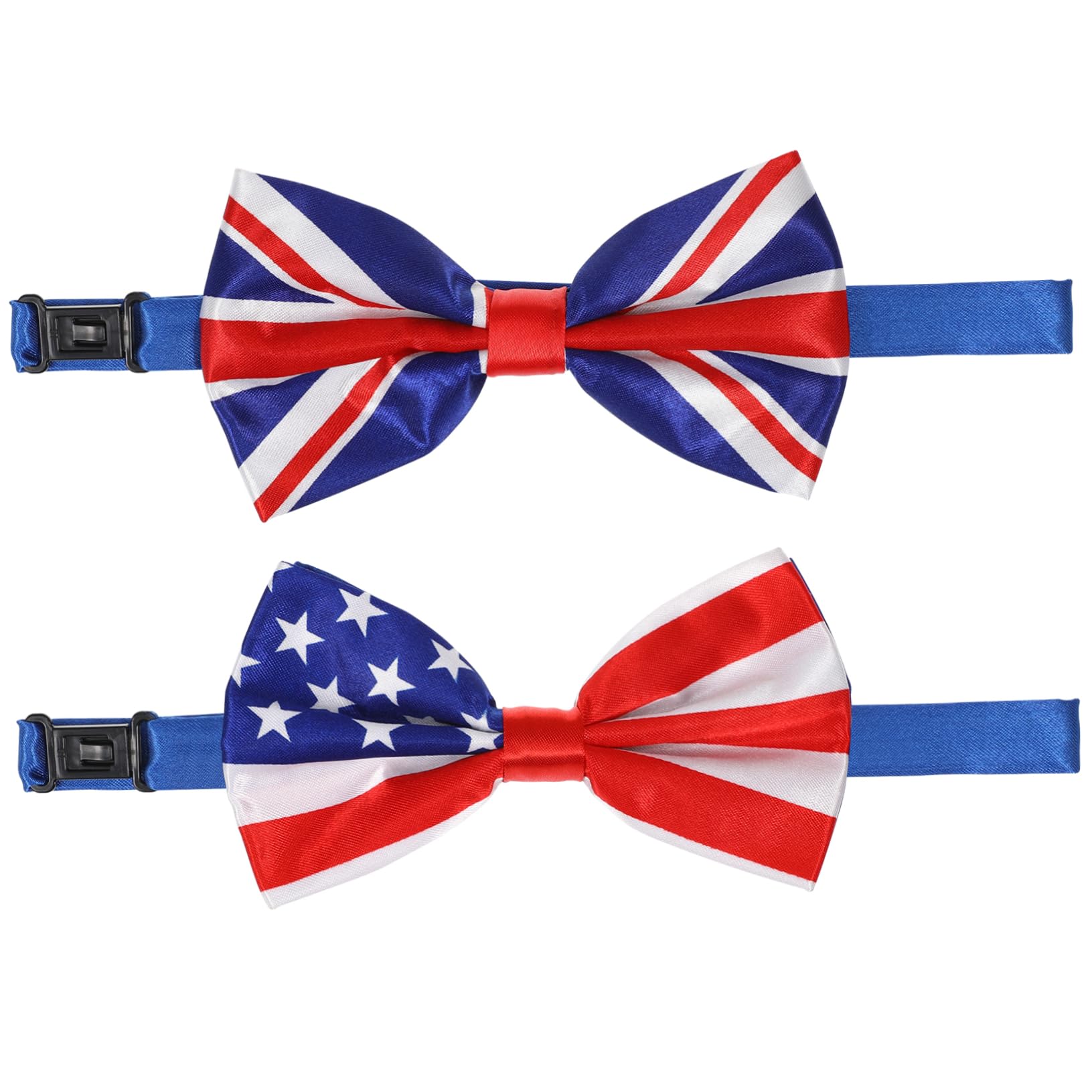 FOMIYES 2pcs Mens Usa Flag Printed Bow Tie Patriotic Cravat for Parties Festivals Novelty Neckwear for Formal Events Stylish Mens Suit Accessories