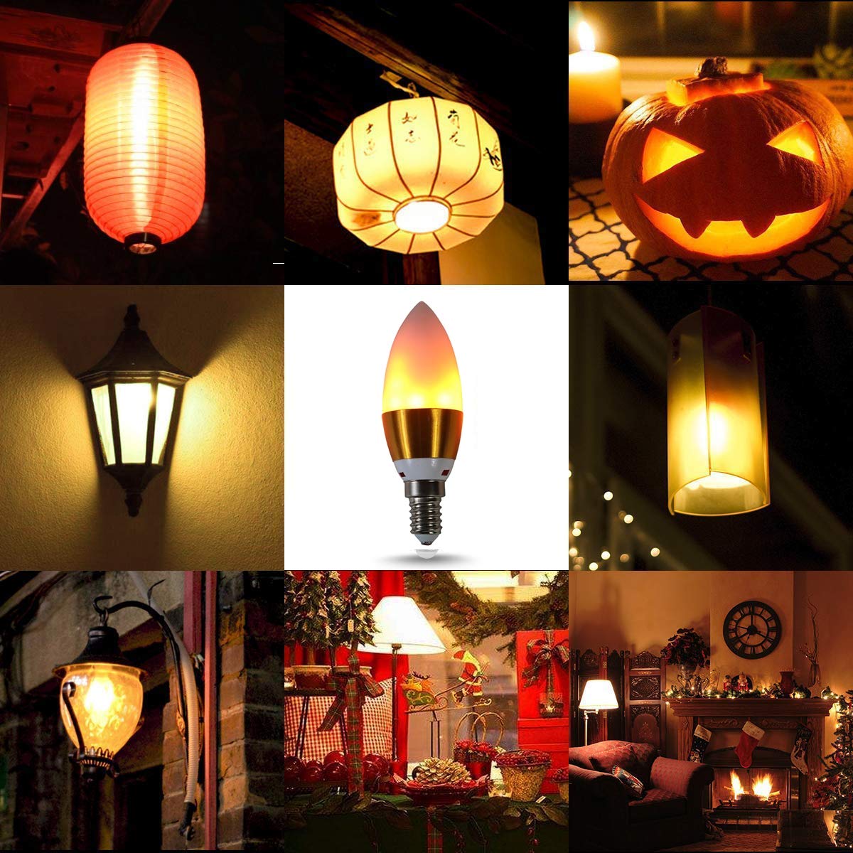 Lampadina E14 effetto fiamma LED a candelabro, luce bianca calda, non dimmerabile