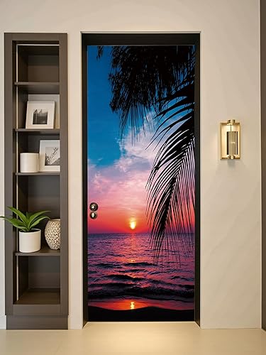 Miniatura 14 de FLFK Adhesivo Mural para Puerta - Paisajes, Desengancha y Pega, Tamaño Combinado 32"x80", Dividido en 2 Piezas