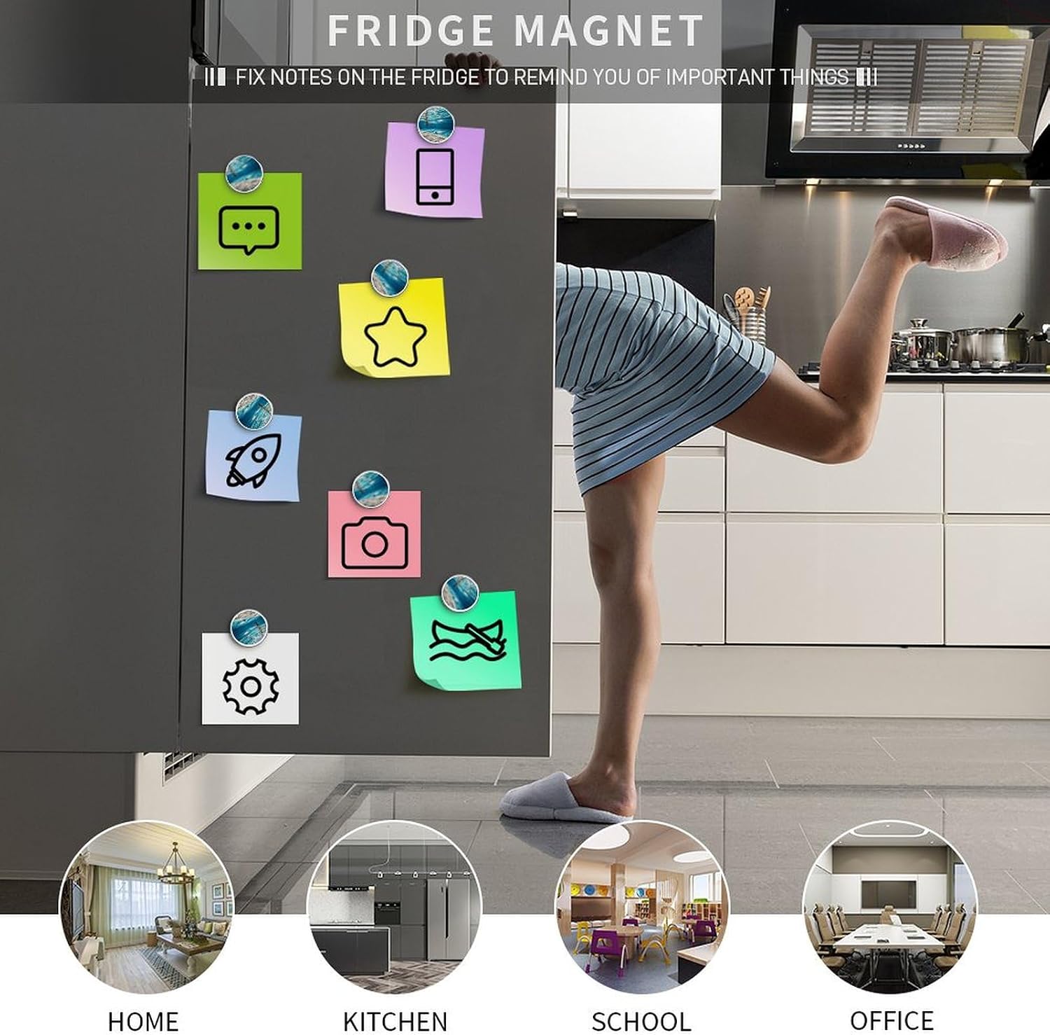 Underwater of Swimming Pool Fridge Magnets Cute Decorative Refrigerator Magnetic Stickers Round Office Magnet Decoration Decor Accessories for Whiteboard Office and Cabine image 4