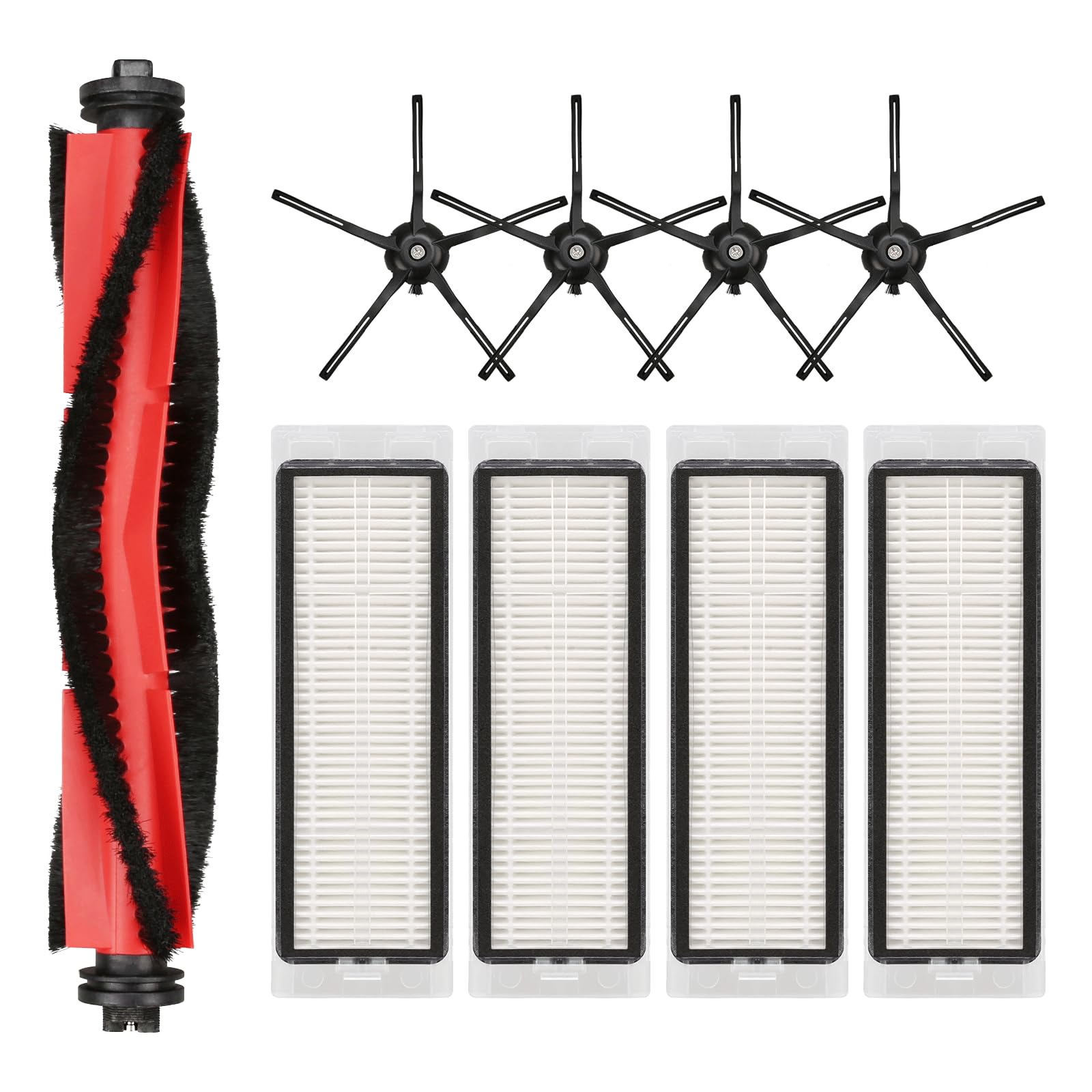 Ersatzteile-Set Für Roborock Q5/Q5+ – 1 Hauptbürste, 4 HEPA-Filter, 4 Seitenbürsten, Hochwertiges Zubehör