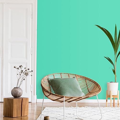 Miniatura 2 de VEELIKE Papel tapiz verde Tiffany de 15.7 x 118 pulgadas, despegar y pegar, papel de contacto verde llamativo extraíble para paredes, armarios,