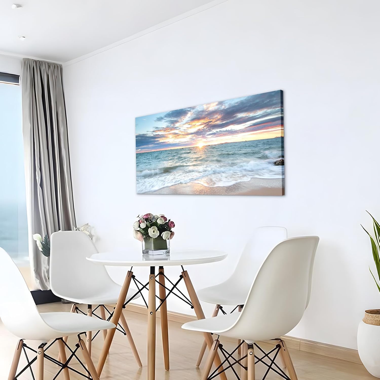 Canvas art in a dining room