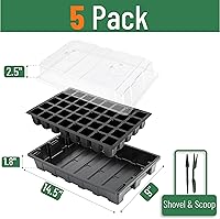 Vista 2 de Mr. Pen - Kits de bandejas de inicio de semillas, juego de 5, total de 200 celdas, bandejas duraderas para germinación de plantas con cúpulas
