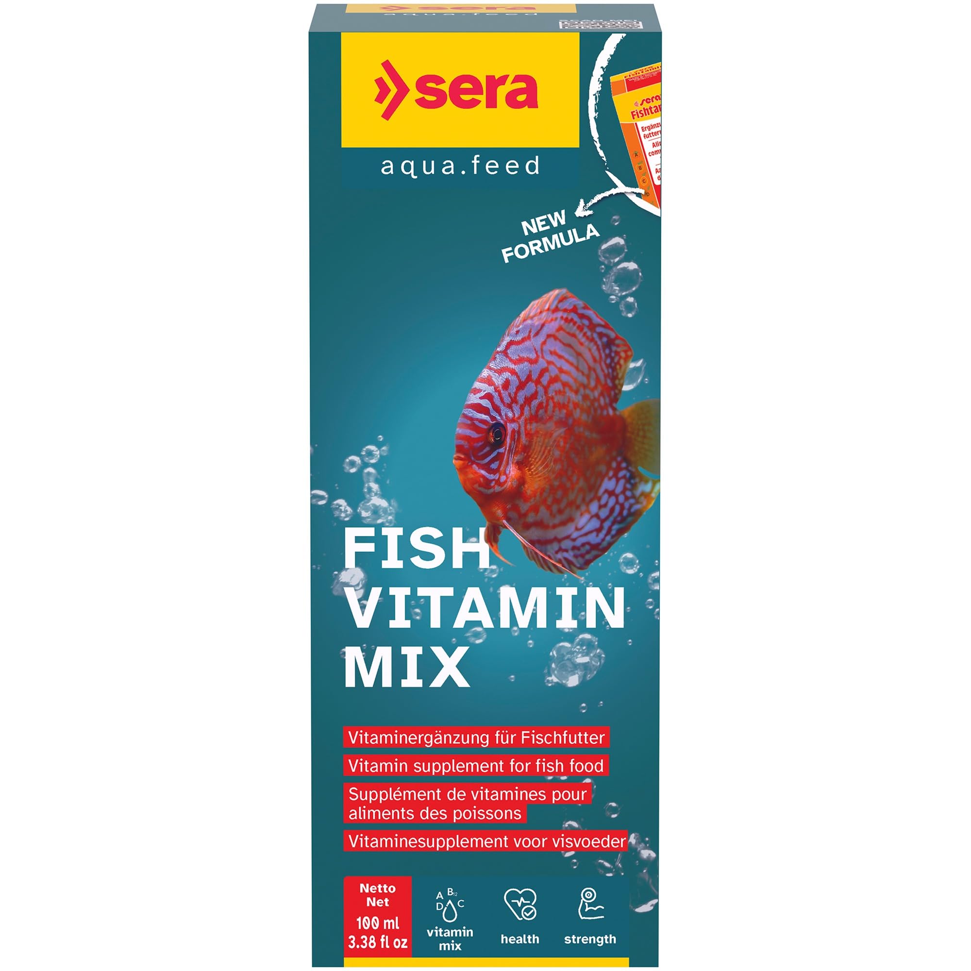 sera fishtamin 100 ml | alimento complementario para Todos los Peces | suplemento de vitaminas | refuerza el Sistema inmunitario | favorece la Salud