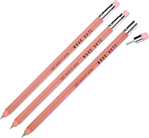 kitaboshi Woodcase Nota w-300r de portaminas de 0,5mm (Pack de 3lápices)