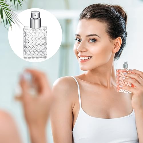 Miniatura 4 de Zhehao 10 botellas de perfume de vidrio de 3.4 fl oz de 3.4 onzas, botella de atomizador de niebla fina recargable con 10 embudos de llenado de