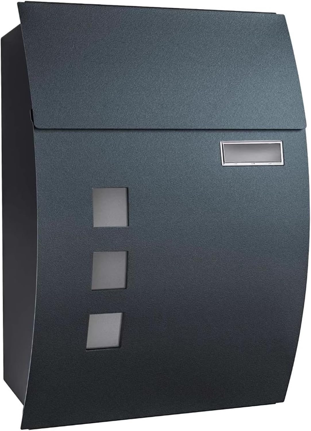 Mailboxes for Outside, Mailbox, Metal Mailbox, Wall Mount Mailboxes, Residential Mailboxes, Door Mailbox, Lockable Mailboxes with Keys, House Mailbox with Newspaper Holder(Black,Small)