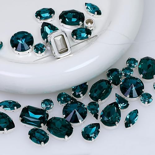 Miniatura 5 de DONGZHOU Piedra de lujo de cristal con ajuste de circón azul formas mixtas para coser diamantes de imitación cristales grandes piedra de cristal con