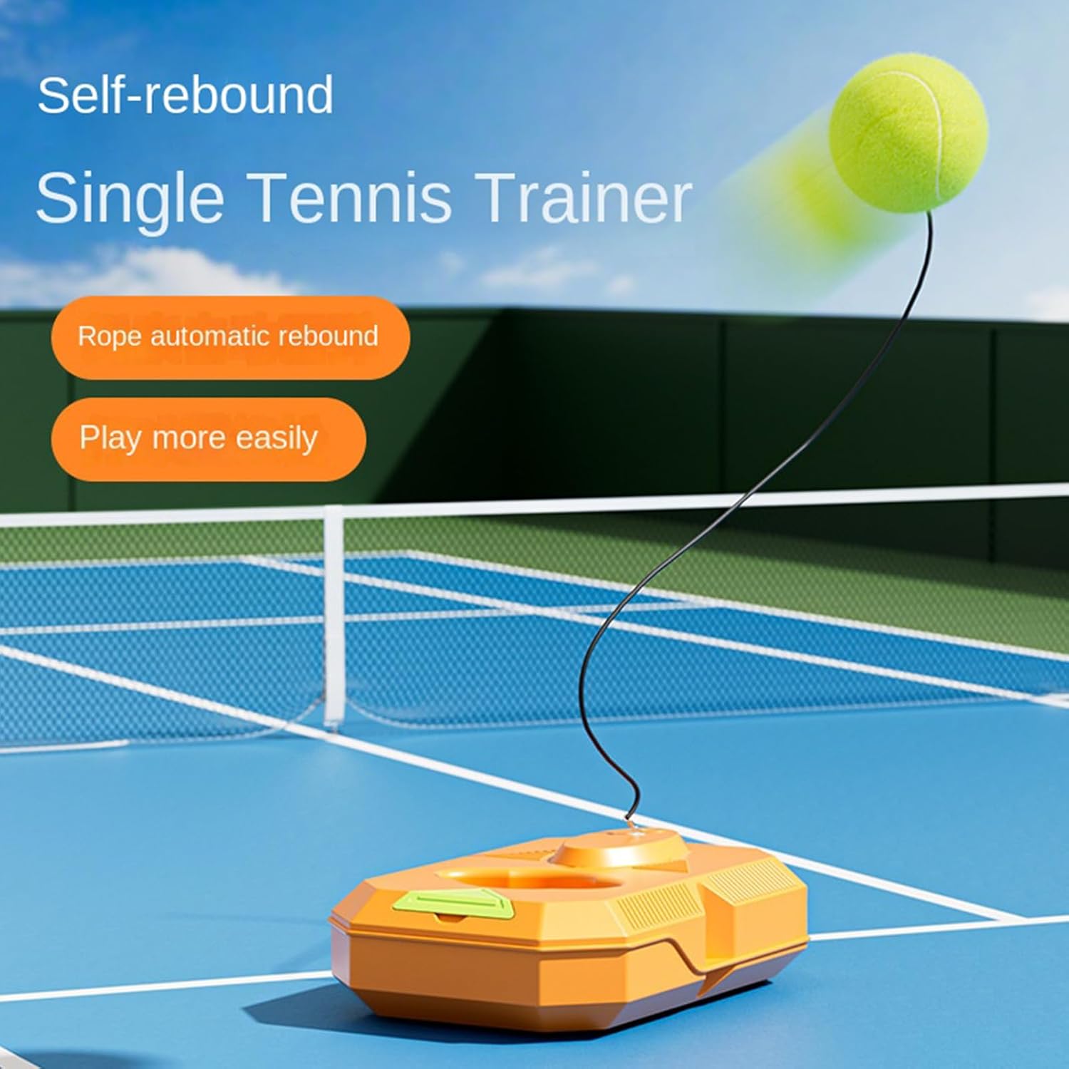 Tennis Practice Rebounder Ball Sports Training Aid | Tennis Rebounder Equipment for Beginners Adults Teens Fielding Gym Outdoor Backyard Park