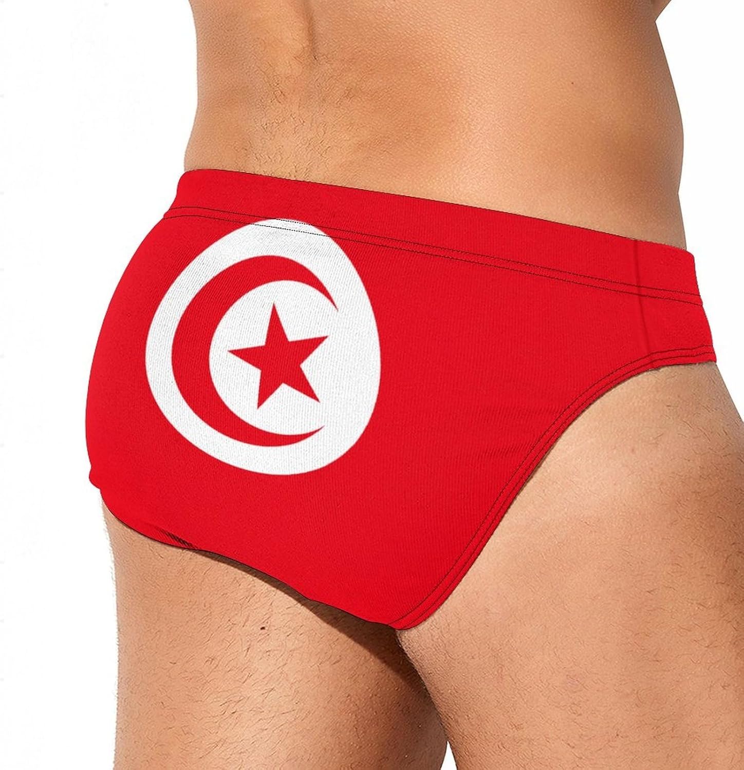 Flag of Tunisia Men's Swimwear Bikini Swimming Briefs Stretchy Swimsuits Board Surf Shorts Trunks