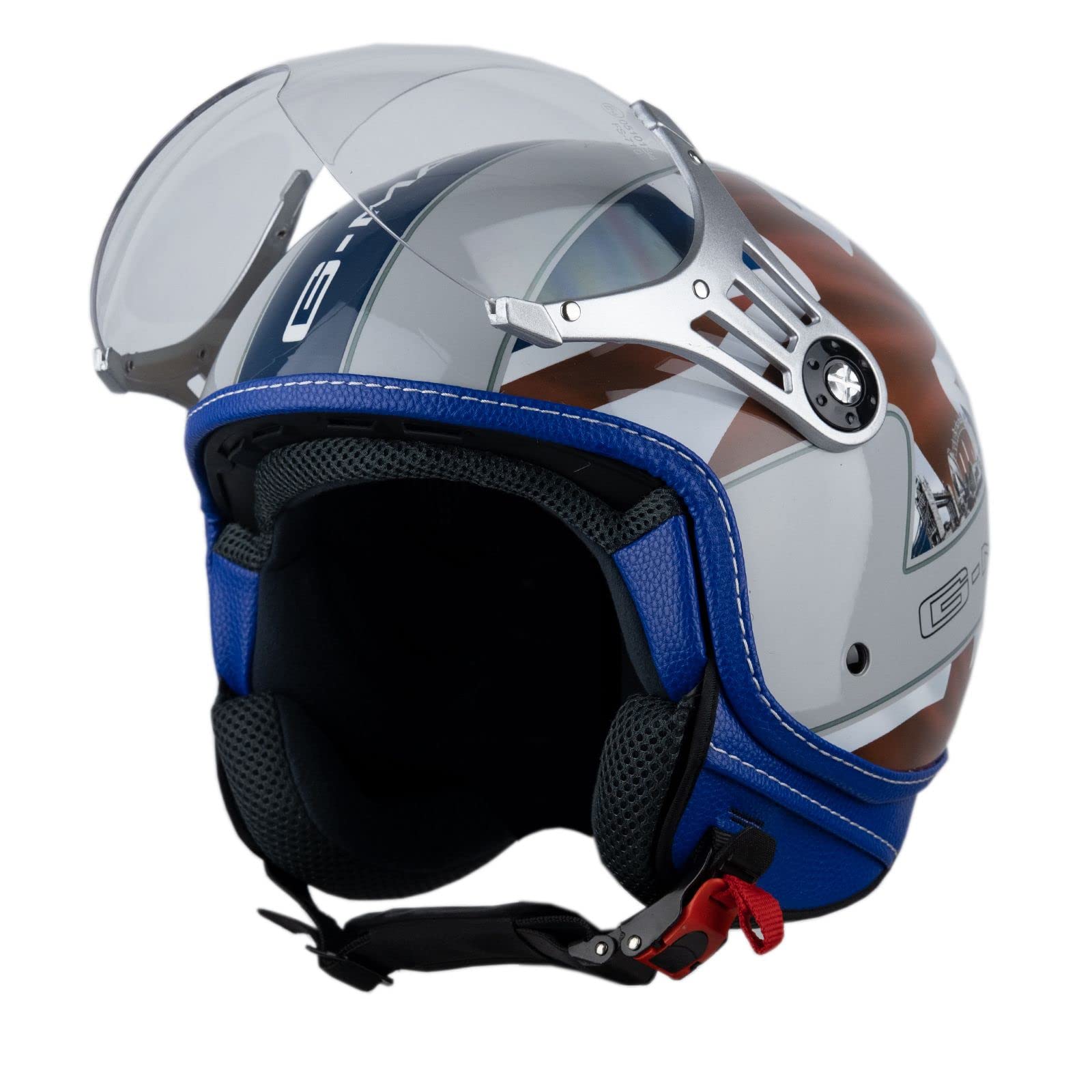 G-MAC Metro Evo Jet Open Face Retro Classic ECE Road Legal Motorcycle Scooter Helmet