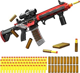 Electric Soft Bullet Toy Gun for Boys, Auto-Manual Shell Ejecting Toy Foam Blasters & Guns with 80 Soft Darts, Shooting Games Educational Toys for 6, 8,12,14+ Kids, for Kids