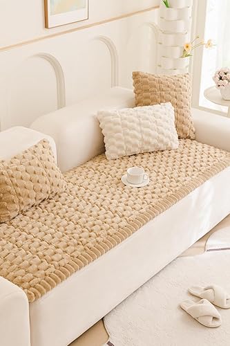 Miniatura 3 de Funda de sofá para perros, fundas de sofá mullidas para mascotas, jacquard geométrico, coral, apta para mascotas, lavable, antideslizante, protector