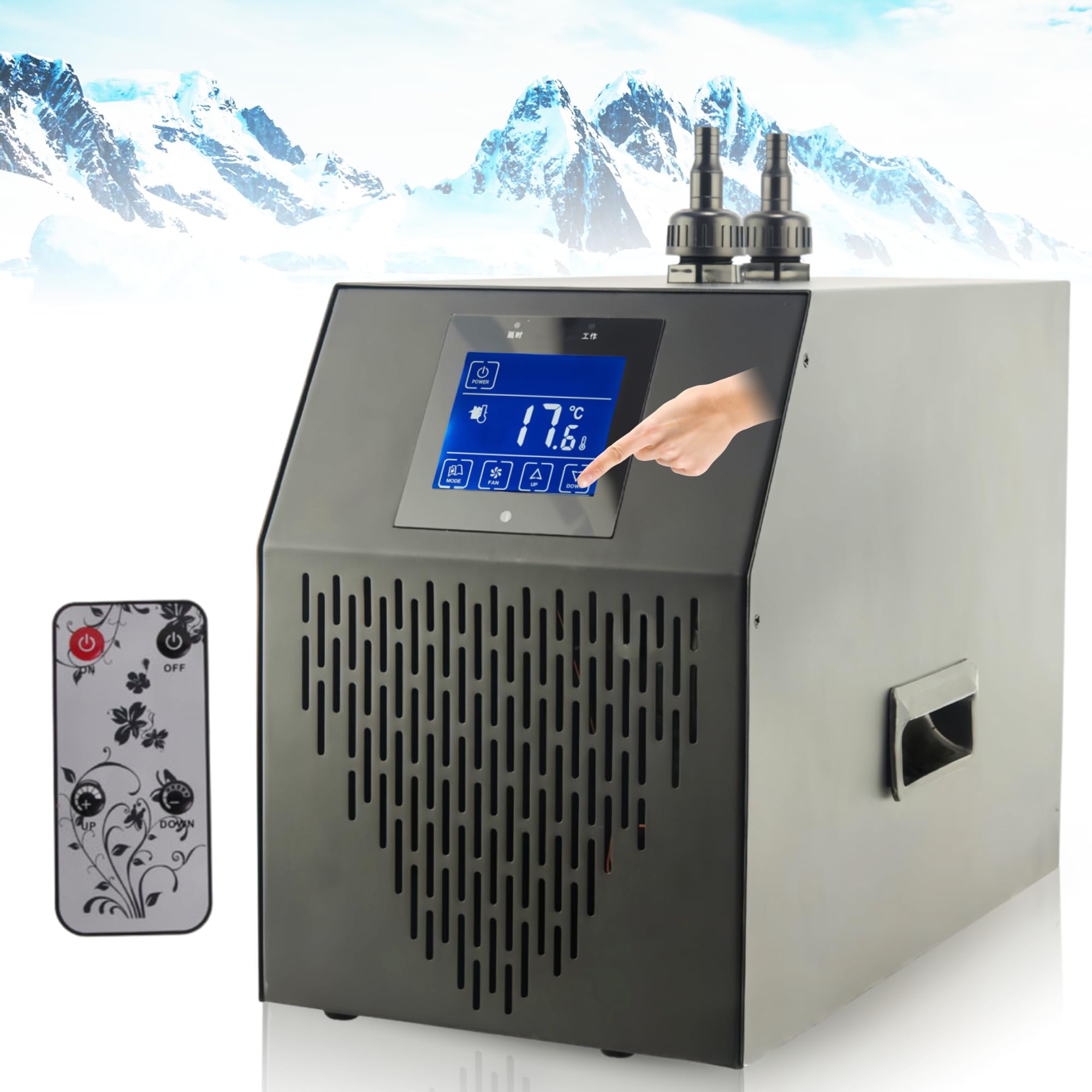 Bewinner Refroidisseur d'eau pour Aquarium avec Écran Tactile et Télécommande - 42 Gal, 1/10 HP, Faible Bruit, Système de Refroidissement pour Poissons