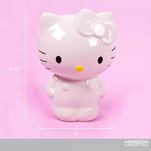 Vista 6 de Horizon Group USA Hello Kitty Paint Your Own Piggy Bank, banco de monedas DIY para niños, multicolor