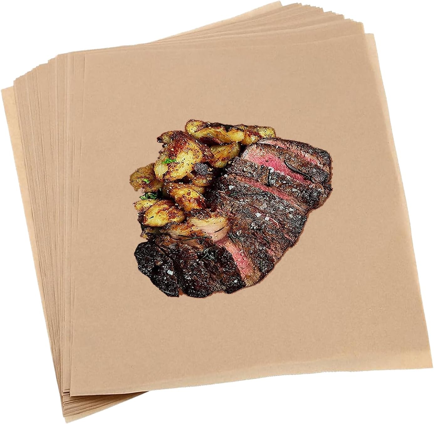 50PCS Brown Butcher Paper Sheets for Smoking Smoker Sublimation 12 x 12inch Meat Wrapping Paper for Grilling BBQ Packing Heat Press