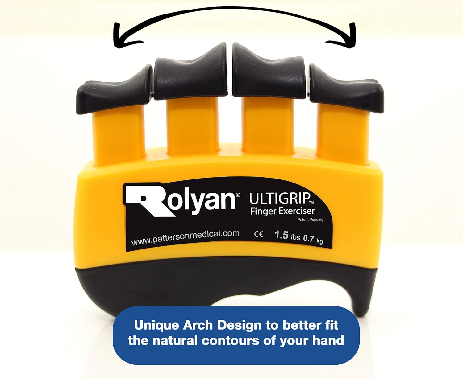 Rolyan - 42035 Ultigrip Finger Exercisers, Yellow, 1.5-Pounds, Finger & Grip Strengthener for Physical Therapy, Ergonomic Hand Workout Aid, Portable Hand Exerciser for Home, Clinic, Rehabilitation : Health & Household