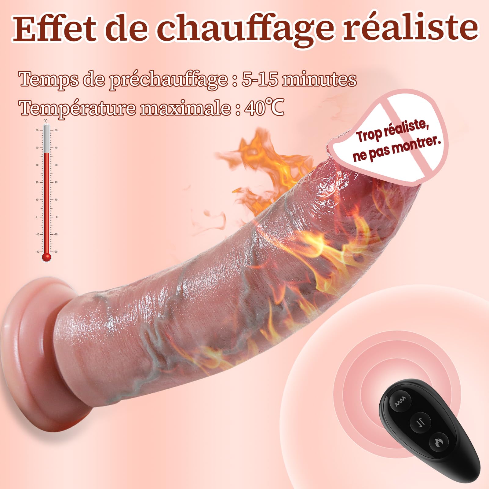 Godemichets Sex Toýs Femme Homme Vibromasseur - Gode Vibro-masseur va et vient xxl Réaliste Large, Sextoys Couple Plug Anal Débutante avec Vibration Poussée Chaleur, Sextoy God Dildo Anale Godemichés