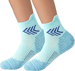 Meias femininas – projetadas para corrida de maratona, meias de treinamento de badminton., Azul claro, Tamanho Único