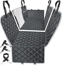 URPOWER 6-in-1 Dog Car Seat Cover for Back Seat, Waterproof Dog Car Hammock with Mesh Window & Side Flap, Pet Backseat Protector for Car, SUV, Truck