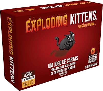 Jogo de Cartas Exploding Kittens - 2 a 5 Jogadores - 8+ Anos