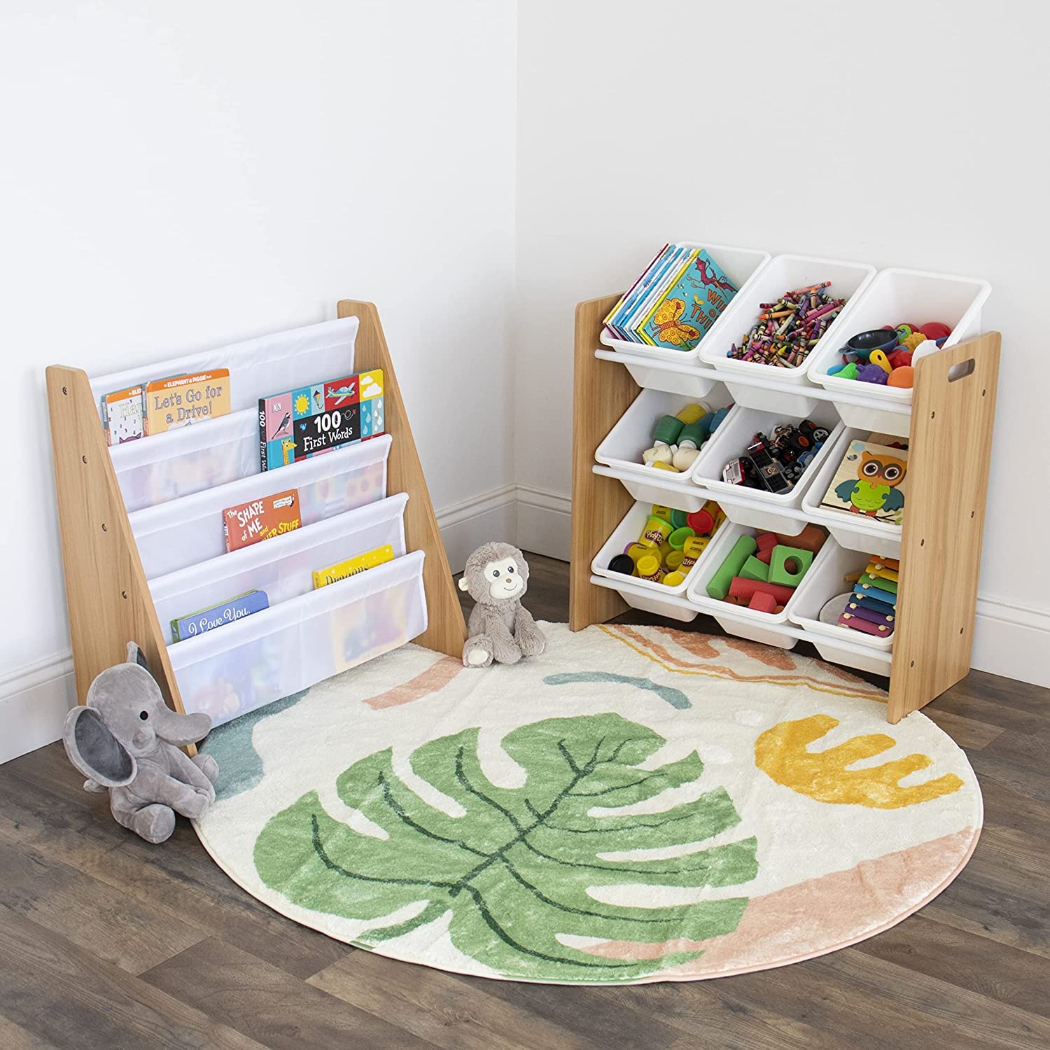 Amazon.co.jp: ハンブルクルー(HumbleCrew) おもちゃ収納棚 ウッド  