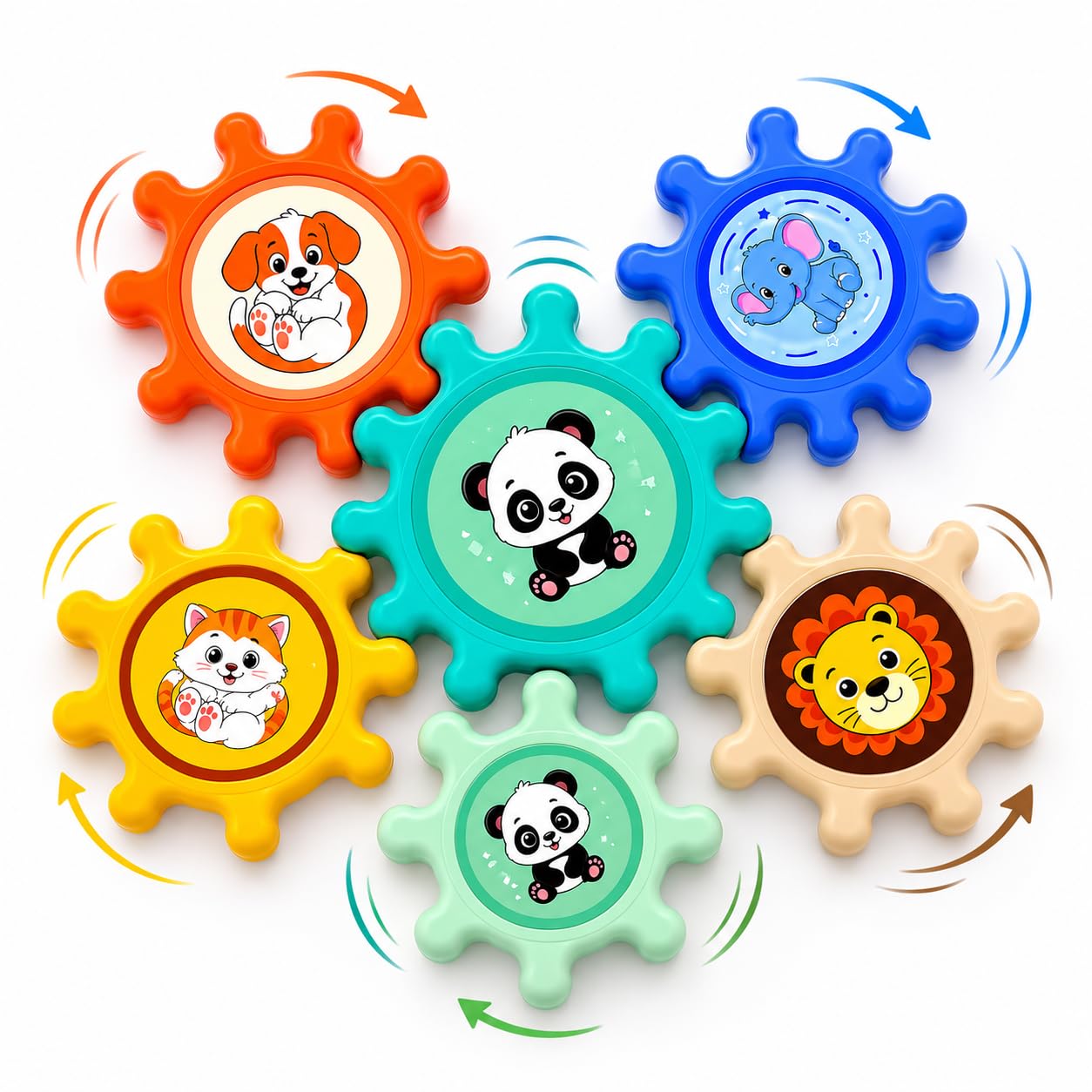 Gears Suction Cup Spinner Toys for Baby, Set of 6 Interlocking STEM Sensory Gears for Bath, Window, Table & Travel, Fine Motor Skills Learning Toy for Babies & Toddlers 6-36 Months-image-27