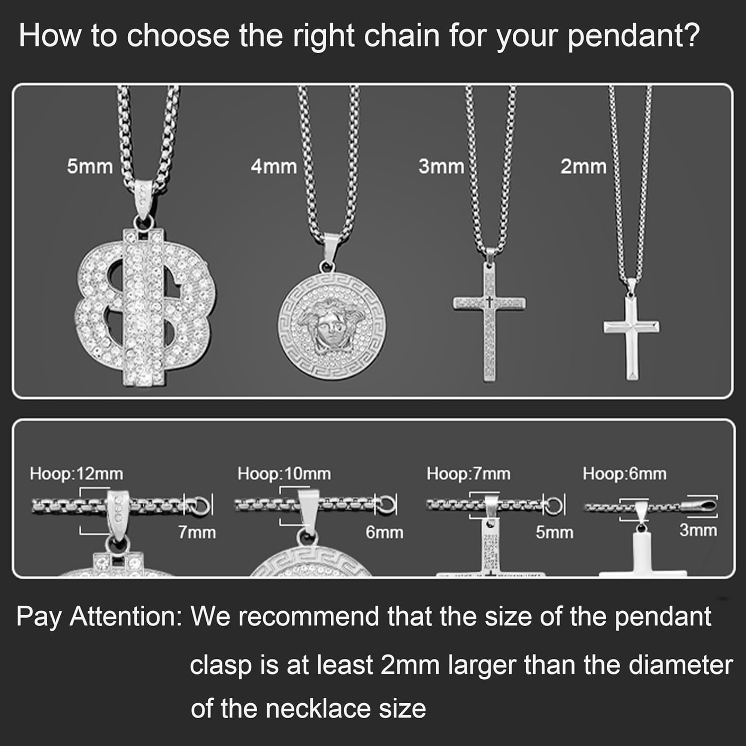 Sunique Square Rolo Chain Necklace 2mm 5mm Stainless Steel Round Box Necklace for Men Women Jewelry - Image 3