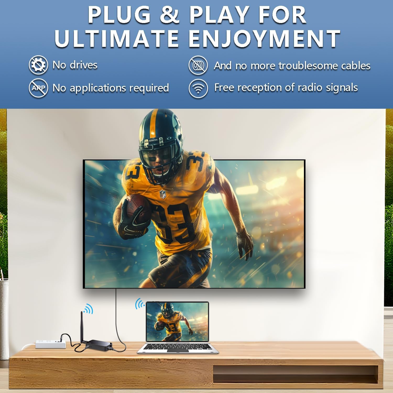 Wireless High-Definition Display Adapter Donegle,4K with WiFi Extension Function Adapter,for i-Phone/i-Pad/M-acBook Mirroring/Casting Screen to TV/Projector/Monitors