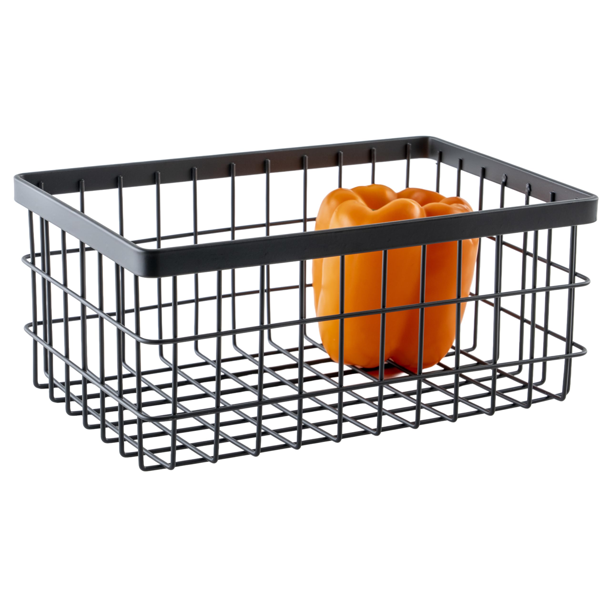 G.E.T. WB-964-MG Rectangular Metal Storage Wire Basket for Pantry, Produce and More, 9" x 6" x 4"
