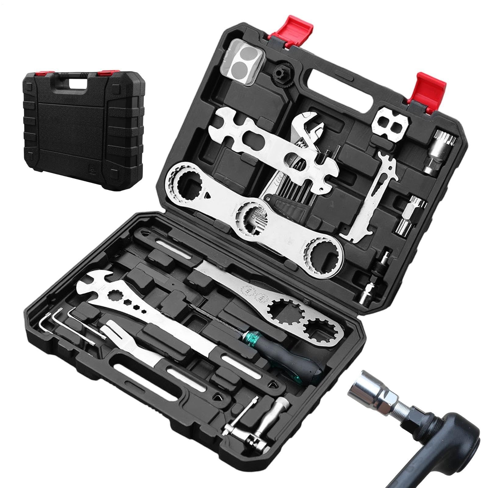 Kit de herramientas para bicicleta de montaña Llave Con Estuche De | Herramientas Reparación Ciclismo Para Cadena, Freno, Sillín, Neumático, Taller Y Garaje