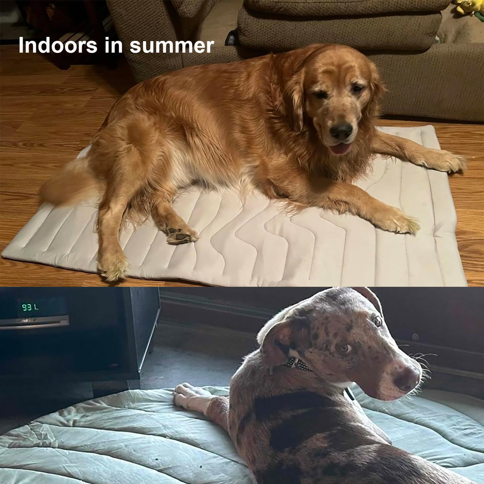 Auto‑Rinfrescante Pet Cooling Mat per Cani Gatti,Tappetino Refrigerante Innovativo,Tappetino Reversibile Lavabile,Senza Ghiaccio né Elettricità,Arc‑Chill Tecnologia, Antiscivolo (Grigio, 150×102cm)