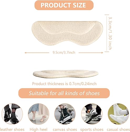 Miniatura 5 de Par de almohadillas de talón para zapatos, pares de almohadillas de talón, almohadillas de talón para zapatos sueltos, almohadillas de talón para