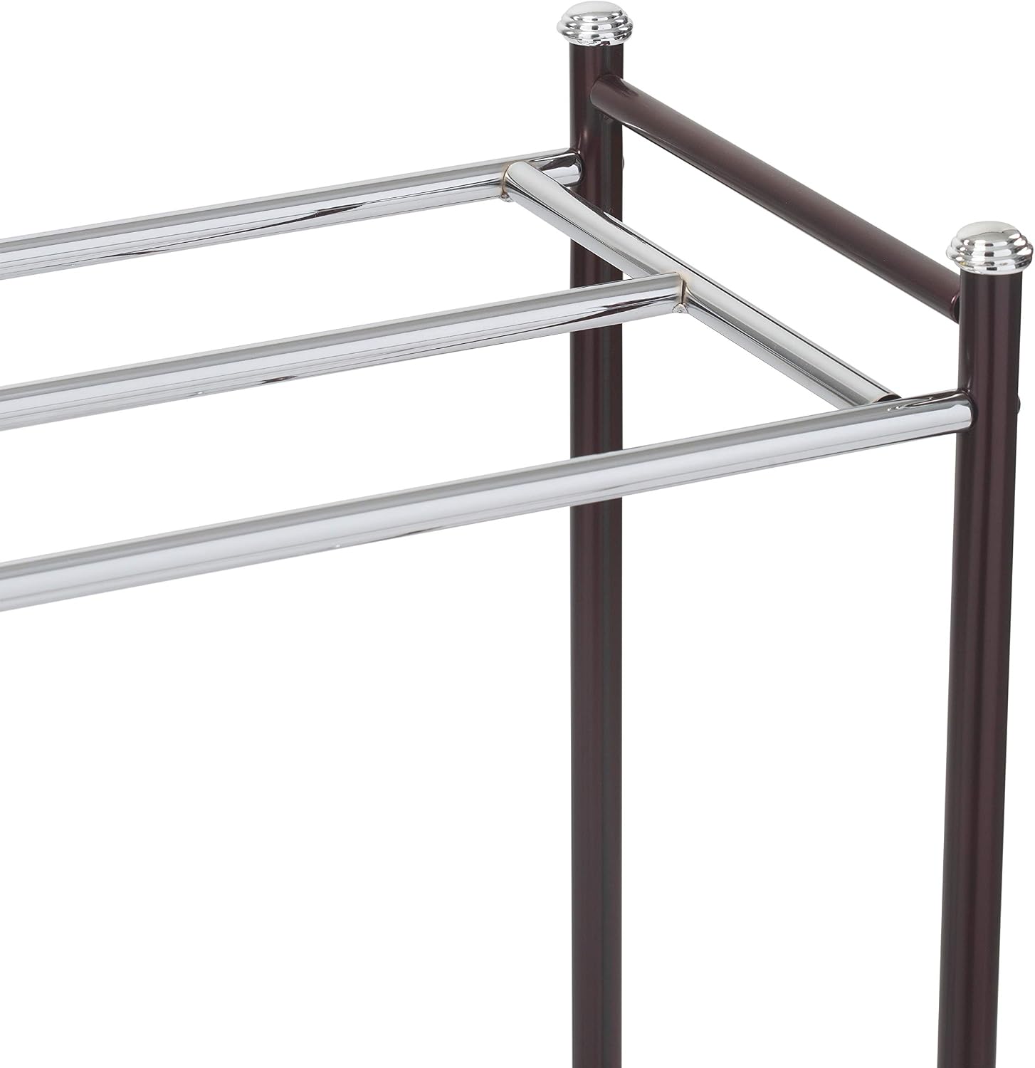 Organize It All Duplex Line Freestanding Towel Rack | Dimensions: 14.5 x 27.5 x 3.38 inches | 3 Towel Bars | Bottom Shelf | Bathroom Organization | Contemporary Style | Durable | Chrome image 4