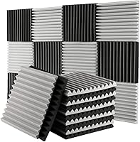 Vista 13 de FONESO Paneles de espuma acústica, paneles de espuma a prueba de sonido para paredes, cuñas insonorizadas de estudio de alto diseño, resistentes al