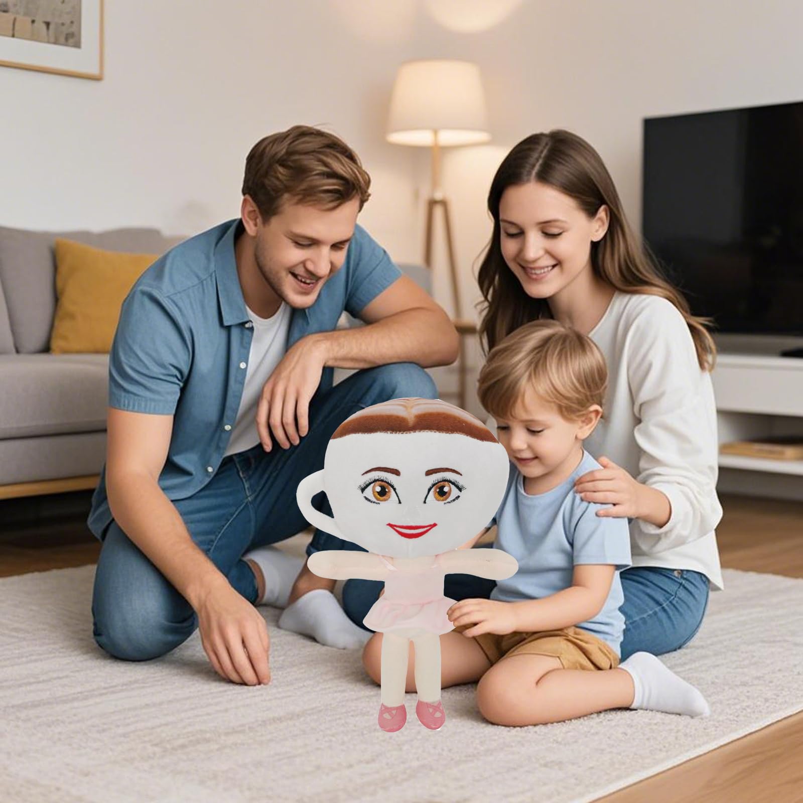 CWENDANER Tralalalero Tralala Plush (35 cm) Italian Brain, morbido peluche per bambini, regalo di compleanno e personaggio da collezione (cappuccino)