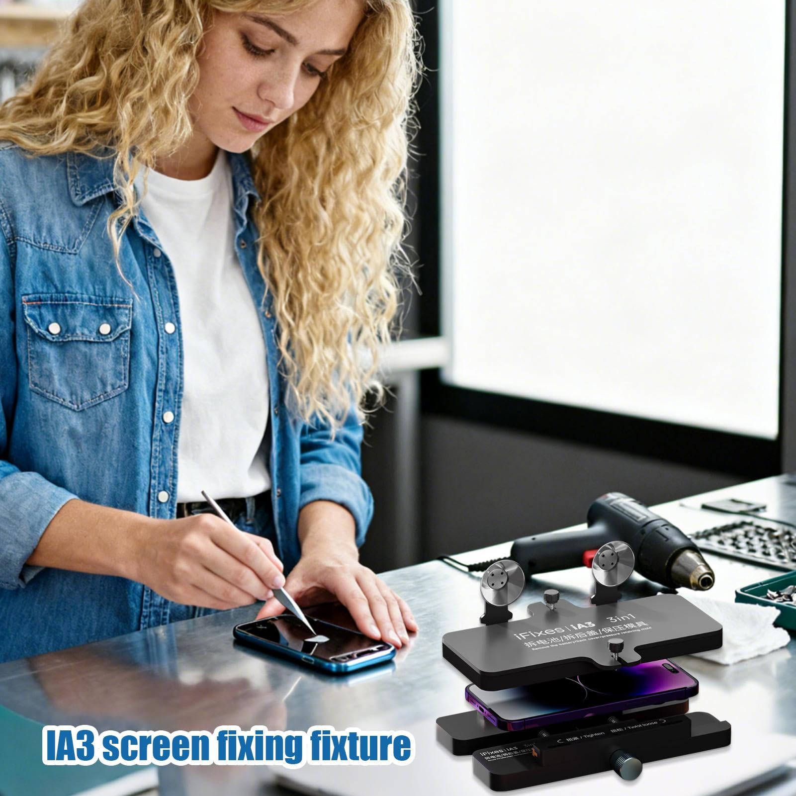Strumenti rimozione schermo telefono Accessorio Riparazione Smartphone | Morsetto Fissaggio Telefono Forniture Riparazione per Donne Famiglia Colleghi