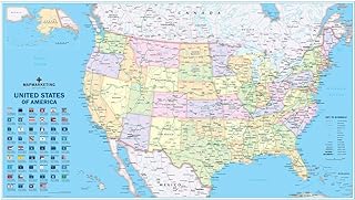 USA Political Laminated Wall Map