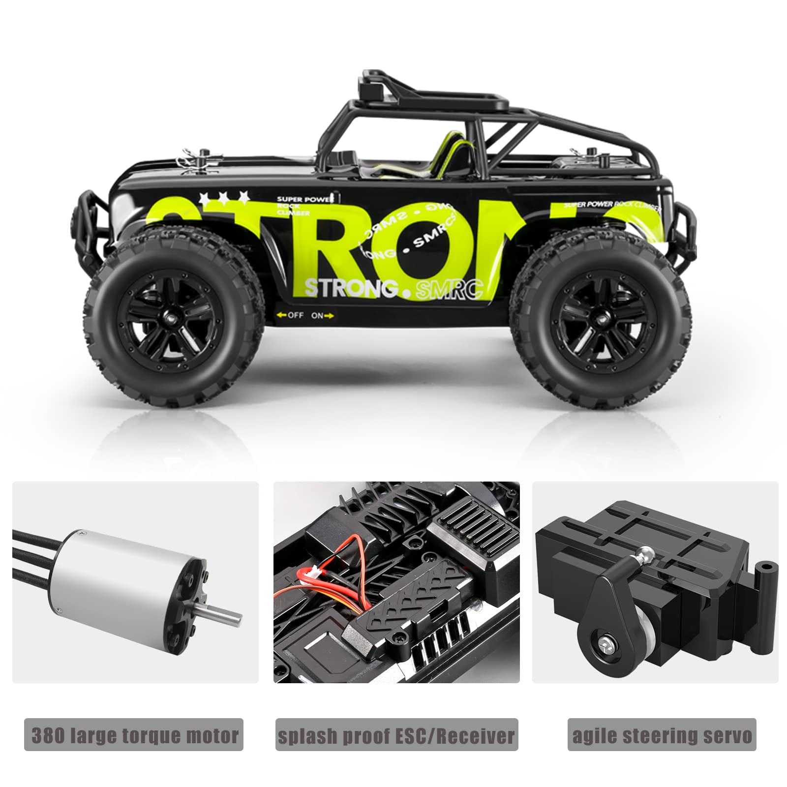 Zdalnie sterowany samochód 1:18 RC Car, 4WD RC samochód terenowy, 40 km/h, szybki samochód wyścigowy, 2,4 GHz RC z 2 akumulatorami do 60 minut pracy, zabawka dla dzieci i dorosłych