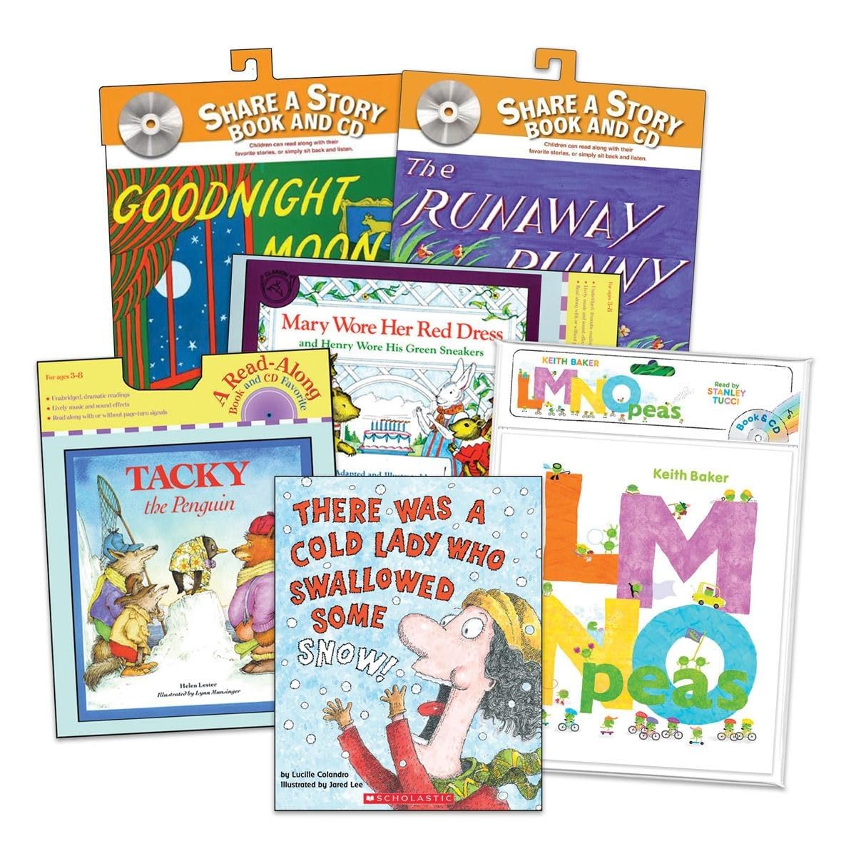 Kaplan Early Learning Classic Read-Aloud Books and CDs Set - 6 Storybooks with Audio for Early Literacy & Listening Skills | Read Along Books for the Classroom or Home | Children's Book with CD for Ki