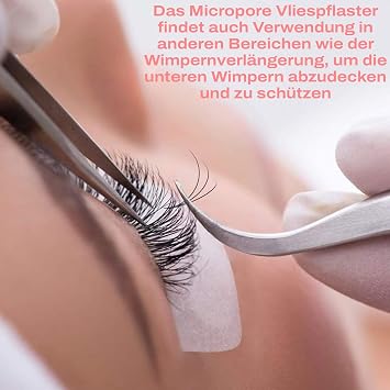 Micropore Tape 3 x White with Application Tips by p-beauty - for Eyelash Extension Medical Fleece Plaster - Latex-Free Hypoallergenic Breathable Waterproof - Eyelash Tape (1.25 cm x 9.14 m)