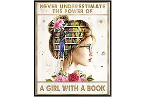 Never Underestimate A Girl With A Book Wall Art - Girls Posters