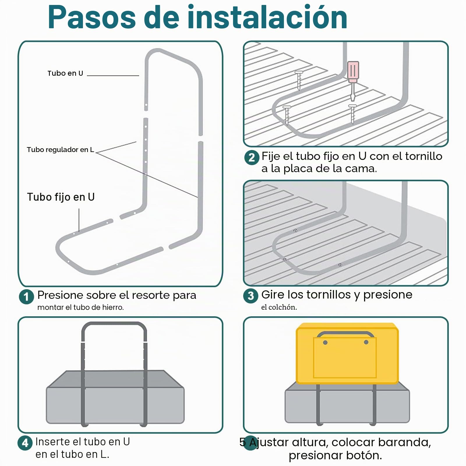 UISEBRT 2 barreras de cama de 60 cm, para protección contra caídas, altura regulable mediante 5 agujeros, para niños de distintas edades y bebés, 120 cm, rosa