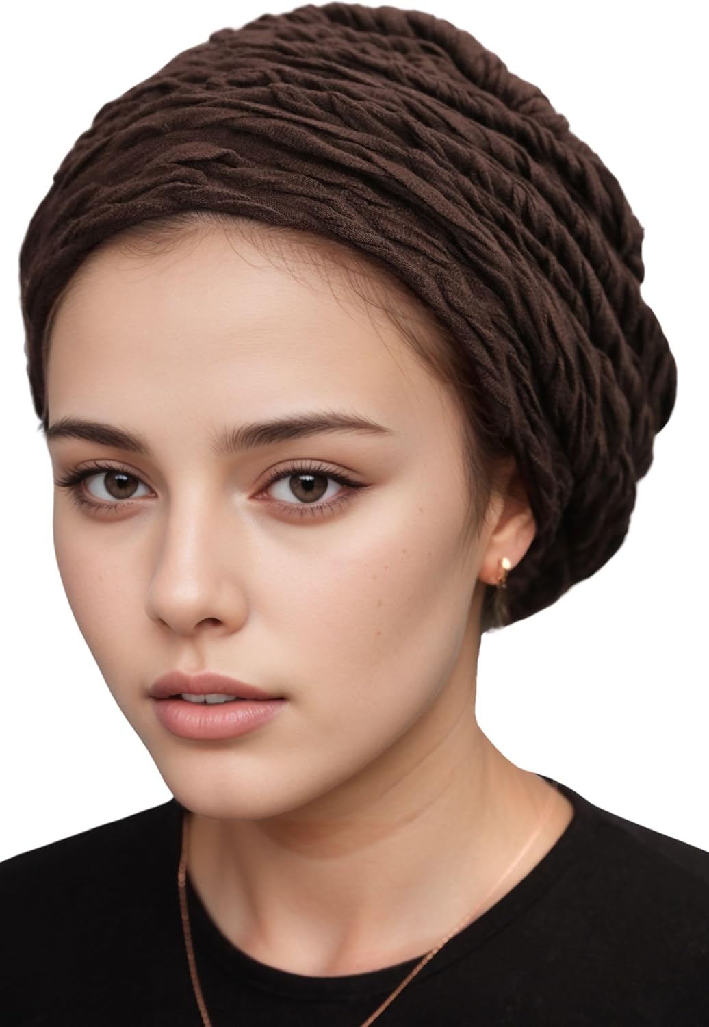 Elegant Wavy Slouchy Head Covering - Lightweight Adjustable Ruched Headscarf & Head Wrap for Women