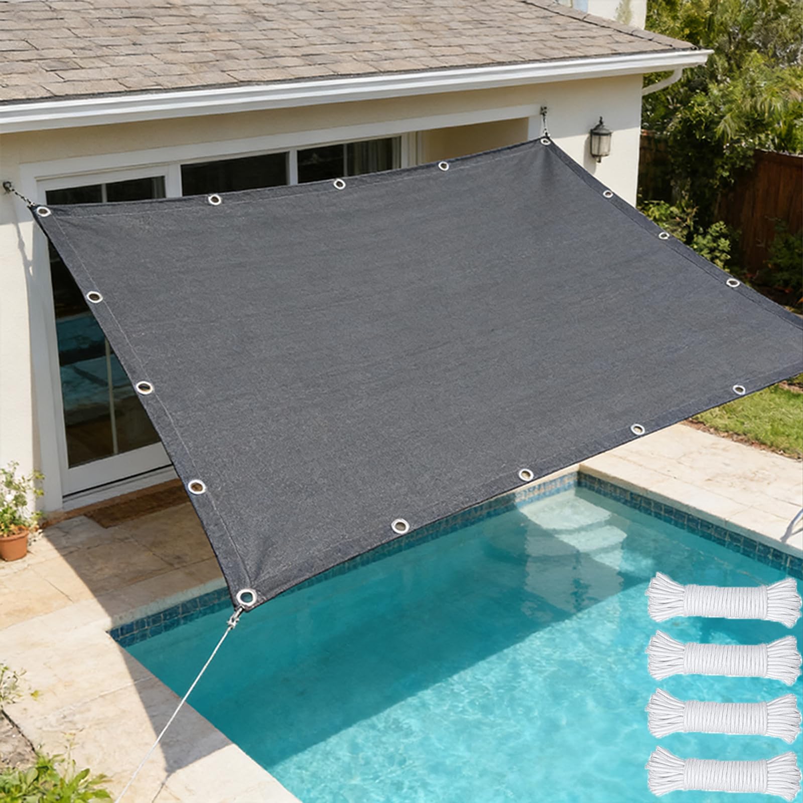 Toile ombrage anti-UV résolvant le problème de chaleur et de pluie au jardin