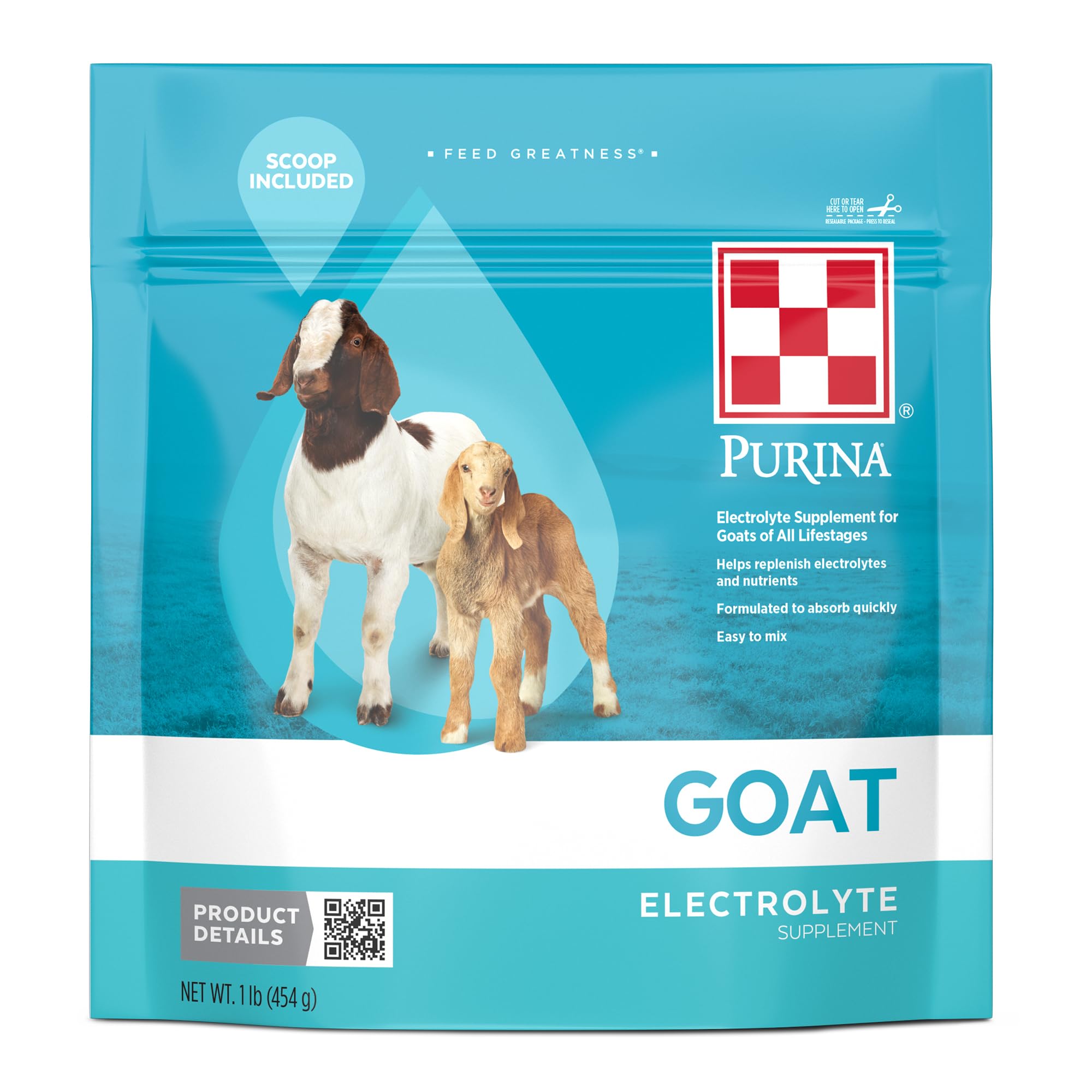 Purina® Goat Electrolyte for Goats of All Life Stages | 16 Ounce (16 OZ) Pouch
