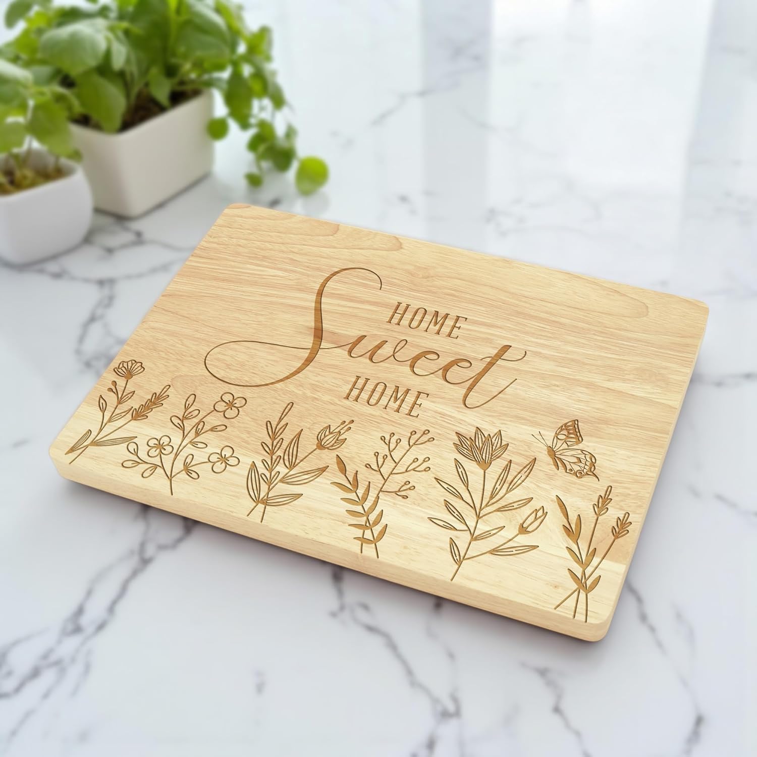 Housewarming Gift for New Home Laser Engraved Maple Wood Home Sweet Home Cutting Board for New Apartment Homeowner Realtor Closing Gifts - Thanksgiving Charcuterie Board for Newlyweds Family