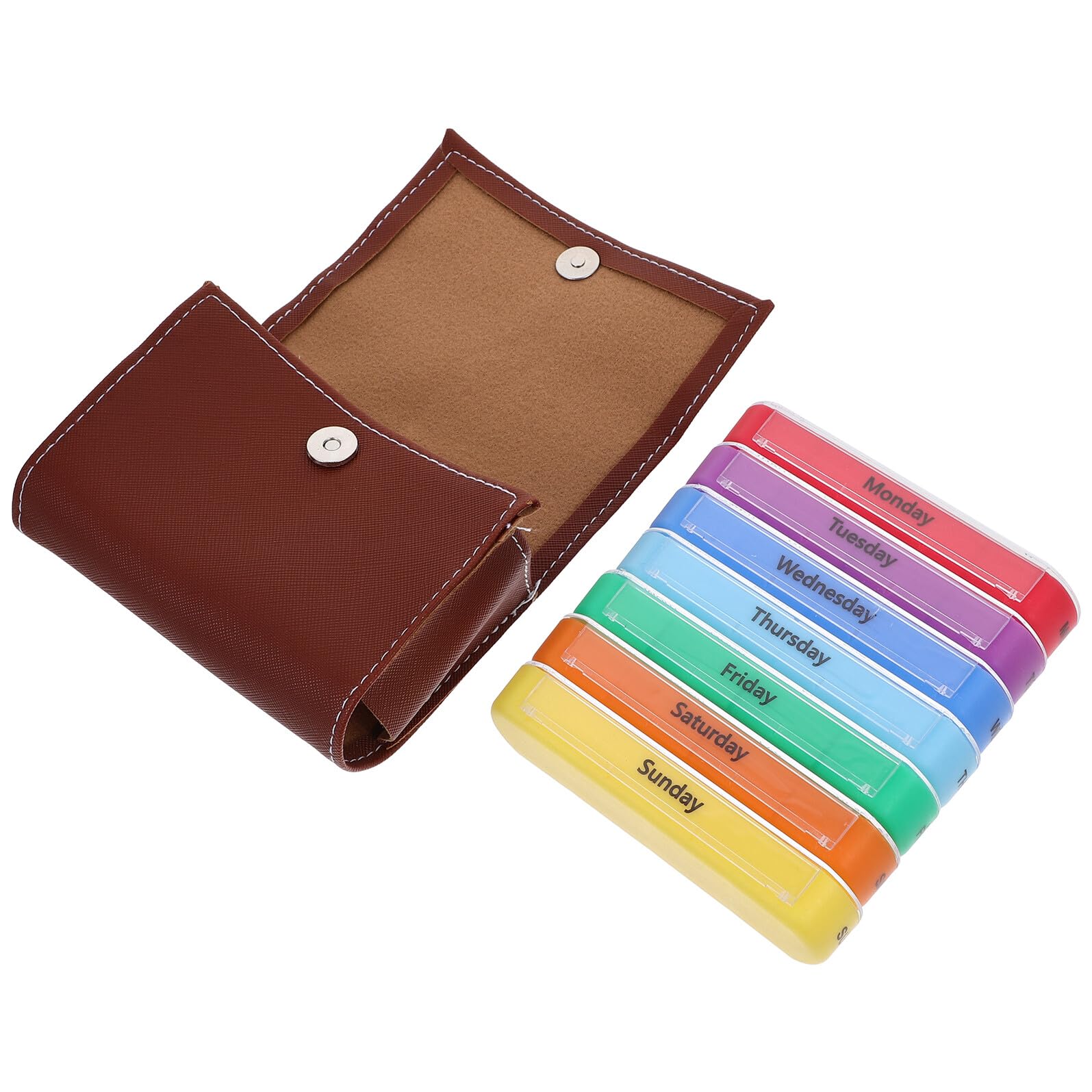 Organizador Semanal de Pastillas Portátil con Compartimentos y Bolsa de Almacenamiento Pastillero de Viaje para Medicinas y