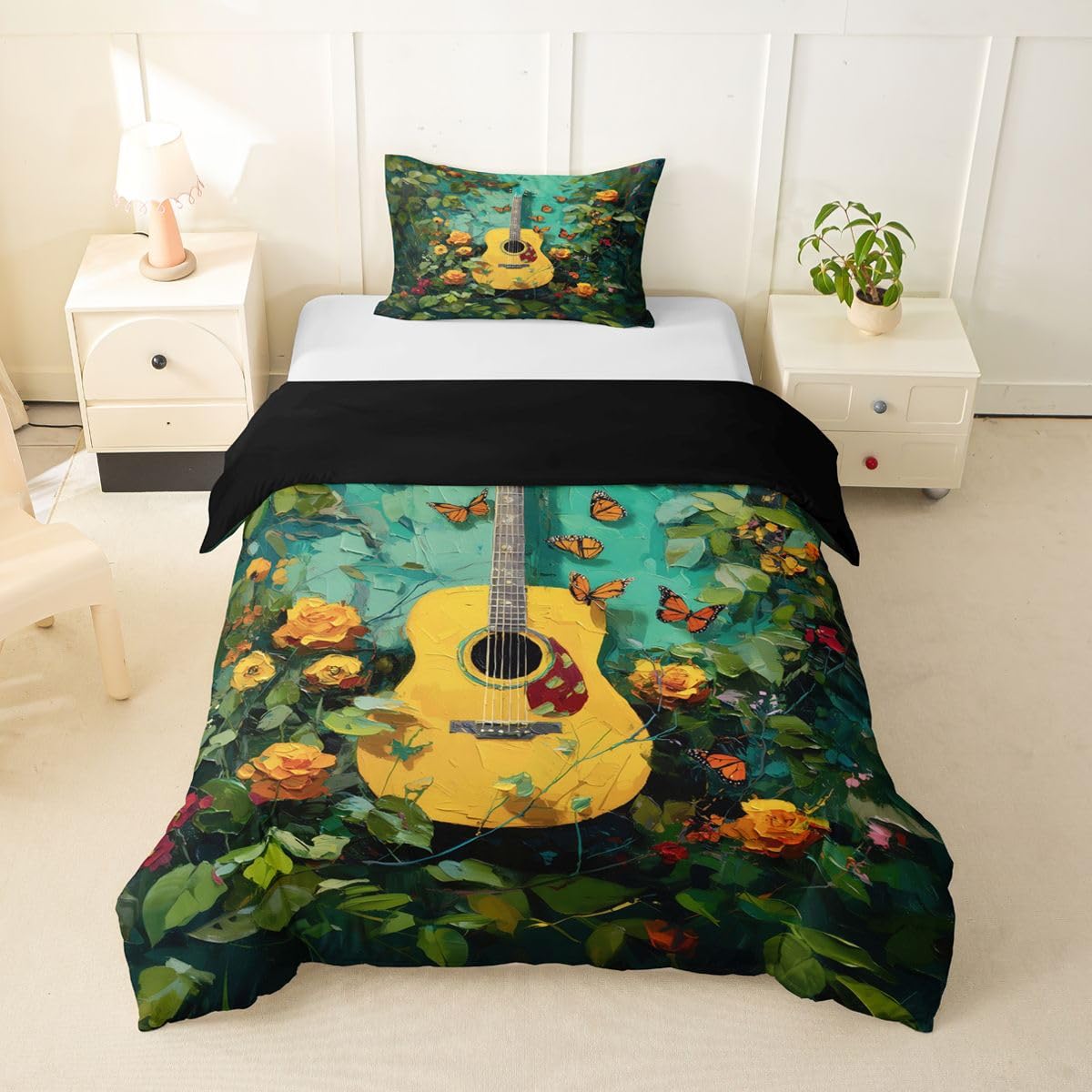 Homewish Music Guitar Single Duvet Cover Set
